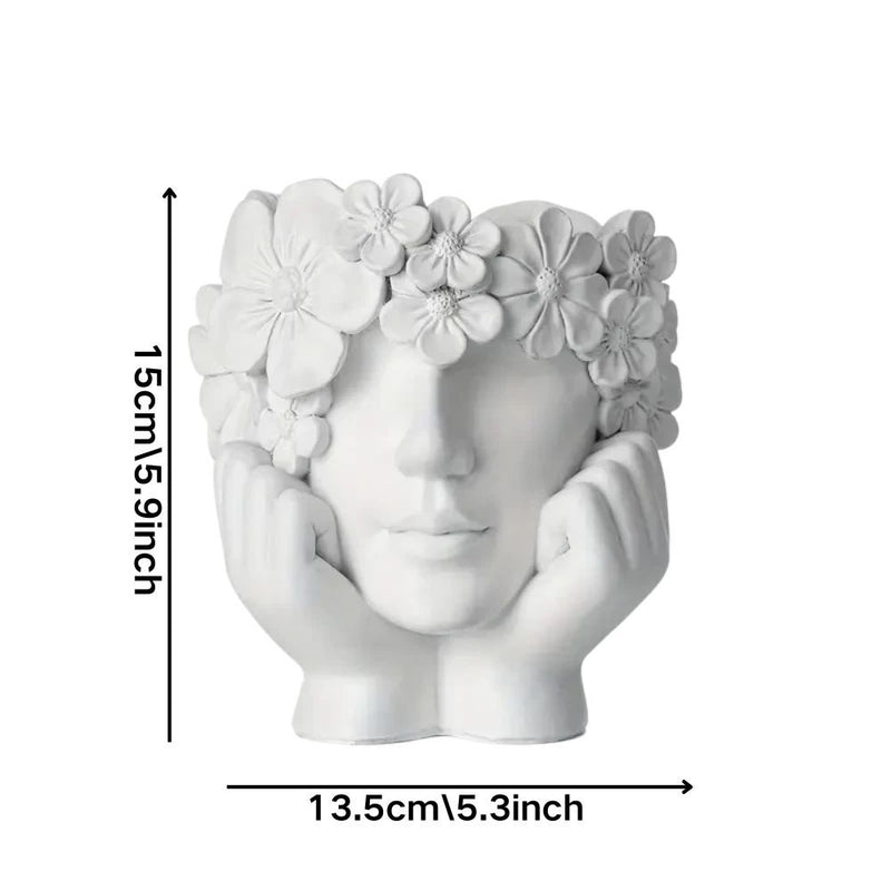 1 peça de vasos de flores de rosto feminino criativo, vasos de flores de menina