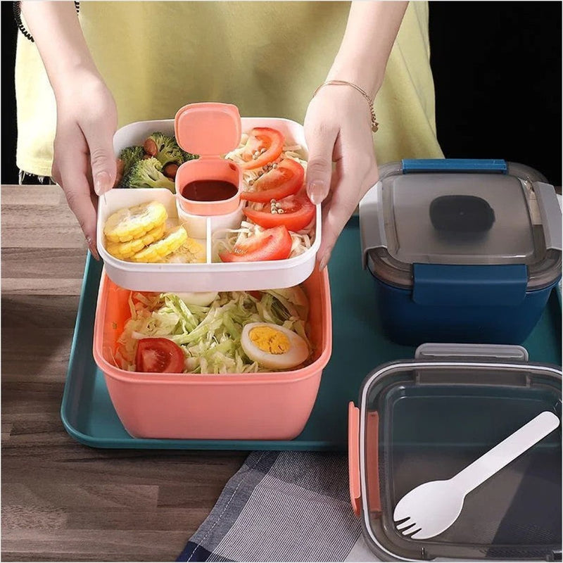 Lancheira Portátil 2 Camadas Salada - PP Livre BPA