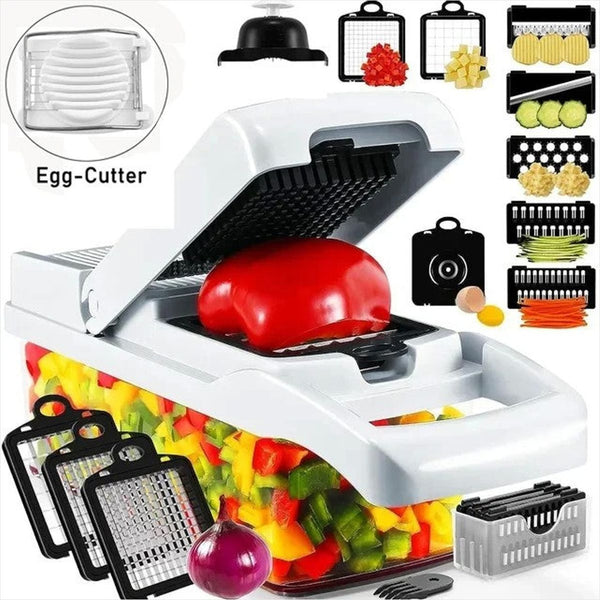 Cortador Vegetais Multifuncional 12 em 1 - Aço Inox
