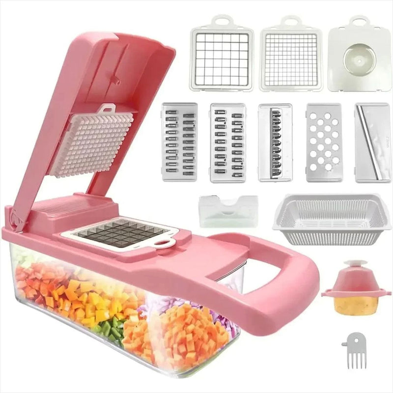 Cortador Vegetais Multifuncional 12 em 1 - Aço Inox