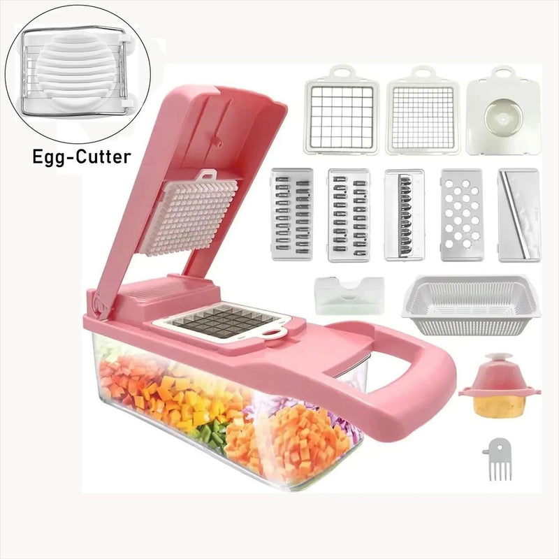 Cortador Vegetais Multifuncional 12 em 1 - Aço Inox
