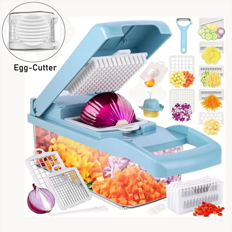 Cortador Vegetais Multifuncional 12 em 1 - Aço Inox