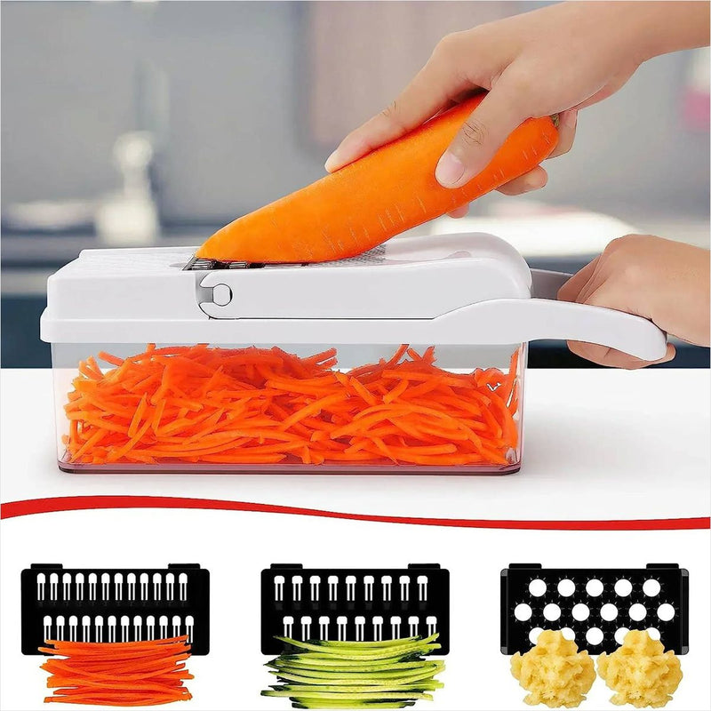 Cortador Vegetais Multifuncional 12 em 1 - Aço Inox
