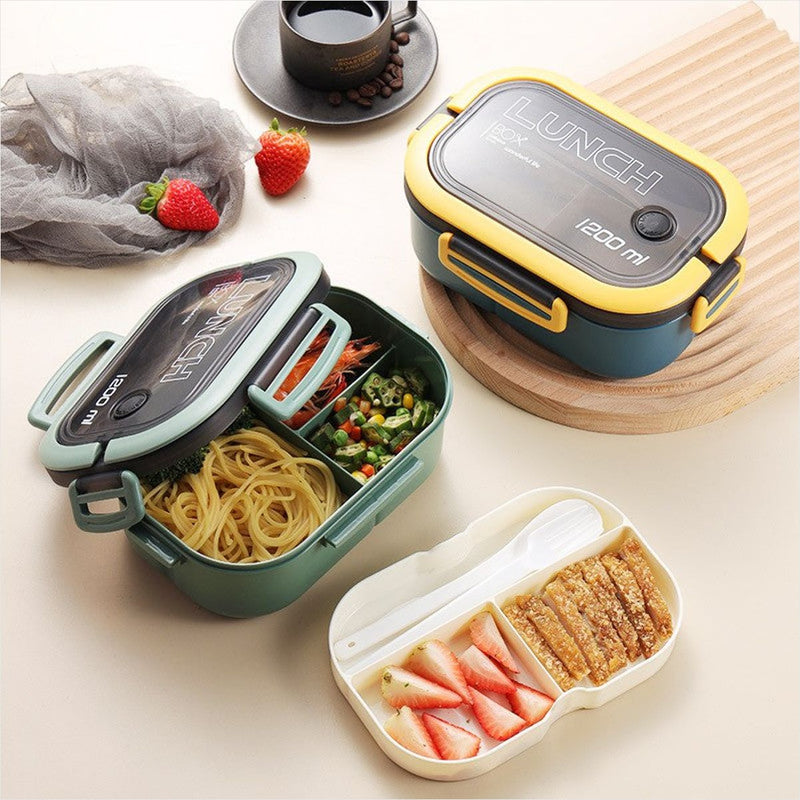 Lancheira Portátil Dupla Camada 1200ml - Micro-ondas