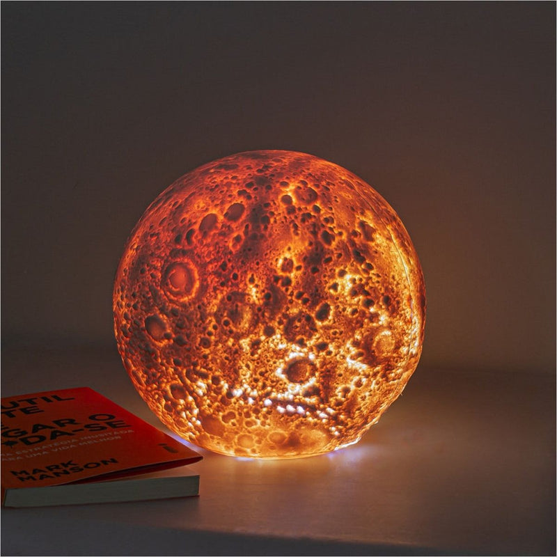 Luminária Lua 3D Realista - PVC Flexível Bivolt