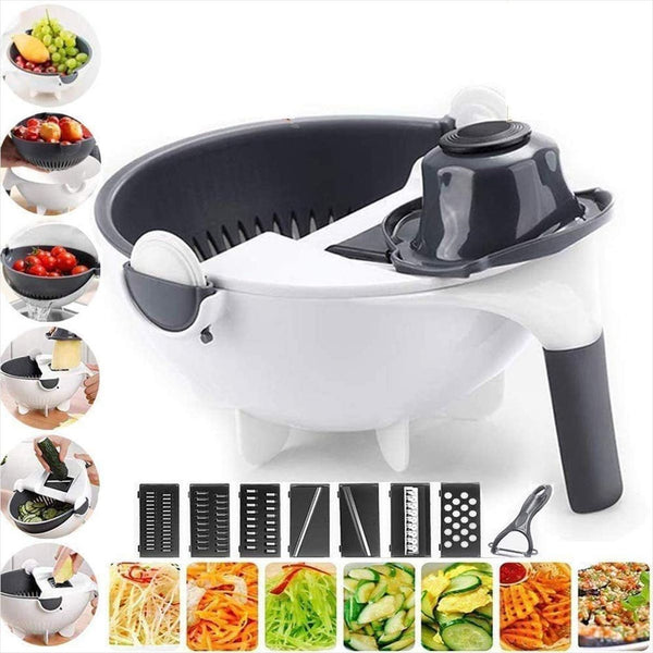 Cortador Manual 4 em 1 Portátil – Rale, Corte e Triture com Praticidade e Sem Sujeira na Cozinha!