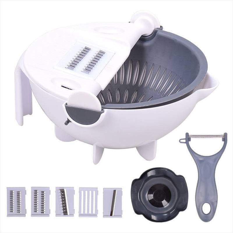 Cortador Manual 4 em 1 Portátil – Rale, Corte e Triture com Praticidade e Sem Sujeira na Cozinha!