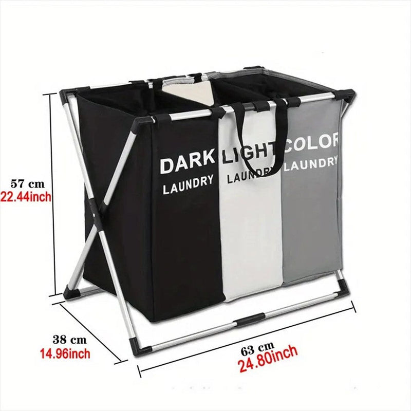 Cesto Organizador Roupas 3 Grades - Dobrável Oxford