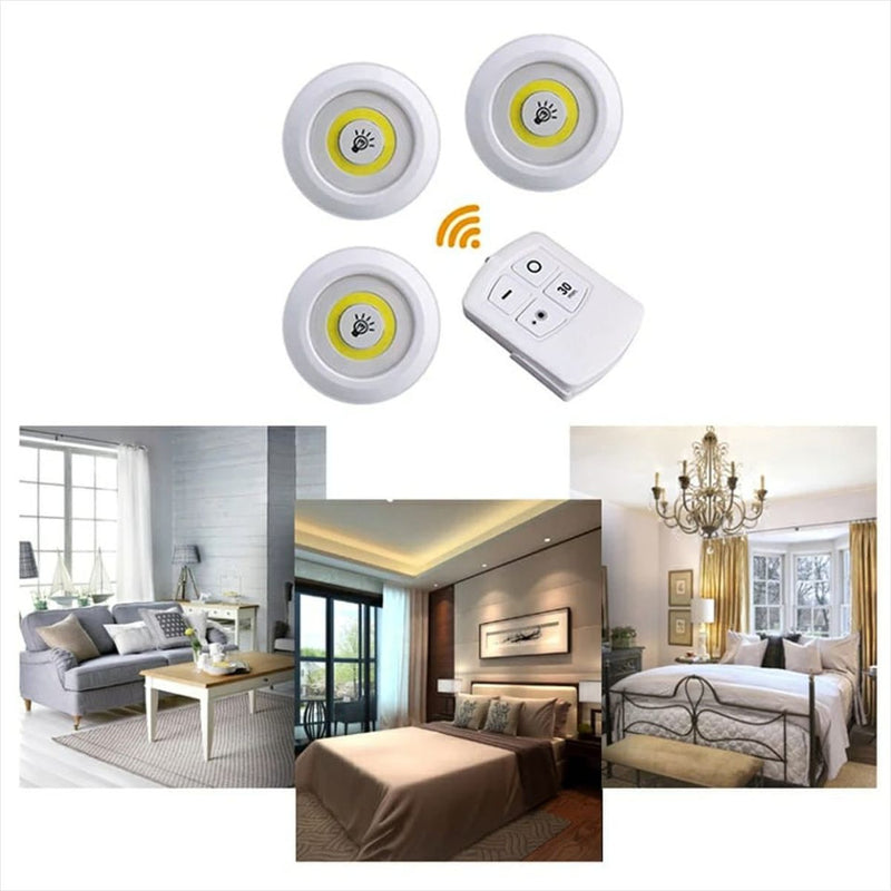 Kit 3 Spot LED DAFUSHOP - Sem Fio Controle Remoto