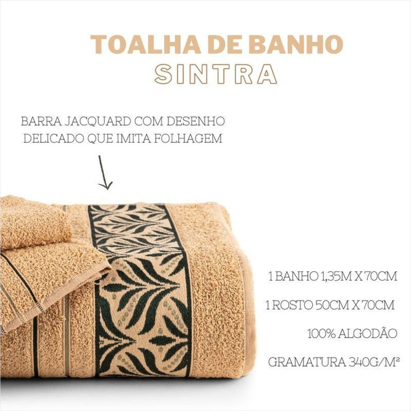 Jogo Banho Sintra 2 Peças Avelã Algodão