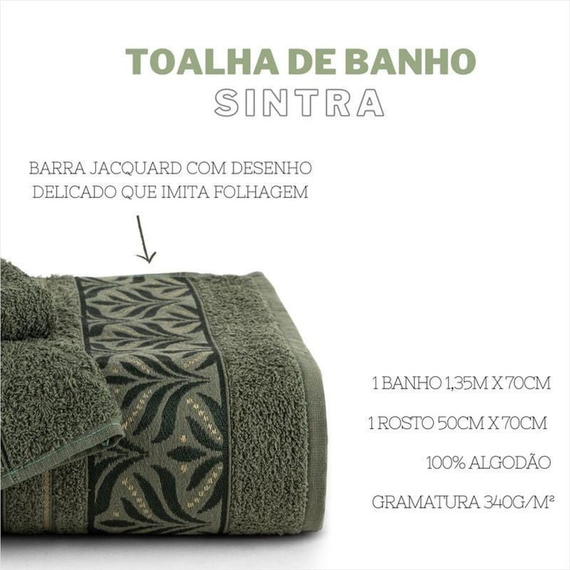 Jogo Banho 347115 Sintra - 2 Peças Oliva Algodão