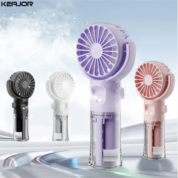 Mini Ventilador Portátil Névoa Água USB Recarregável