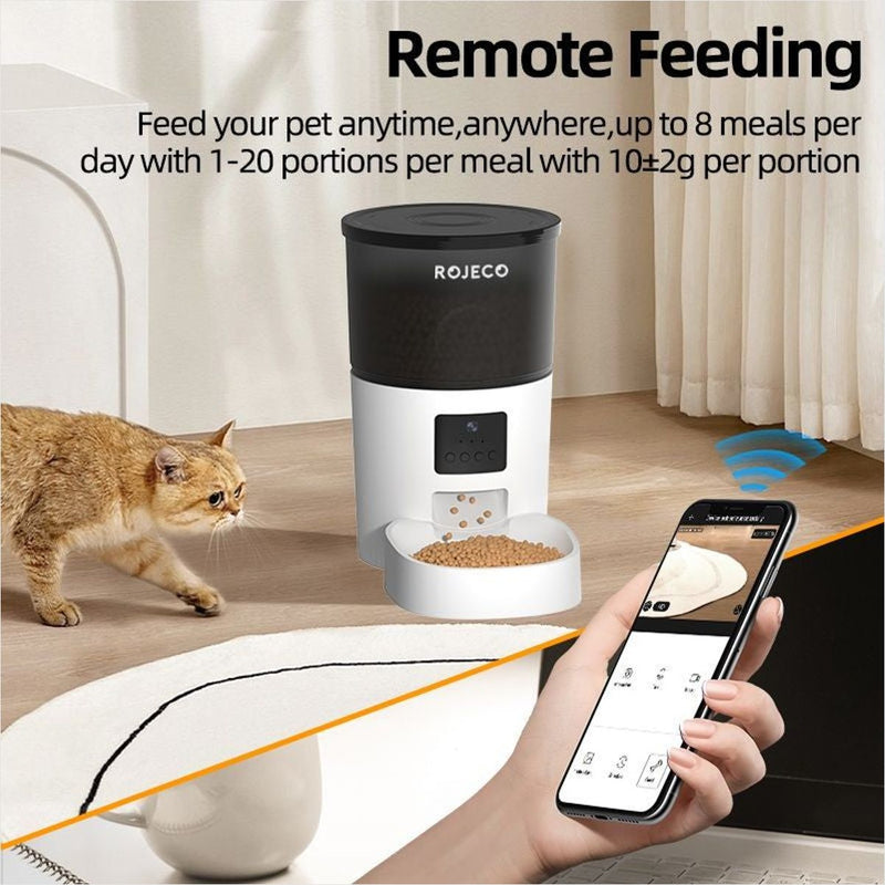Alimentador Gatos ROJECO Automático com Câmera