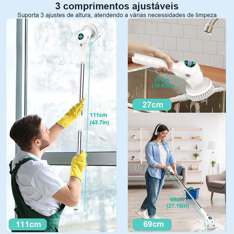 Escova Limpeza Elétrica raugee 8 em 1 Sem Fio