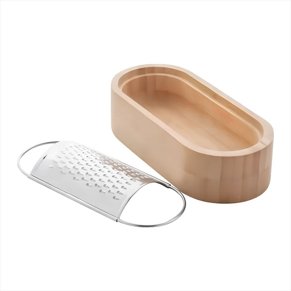 Ralador de Queijo Mesa Inox Recipiente Bambu