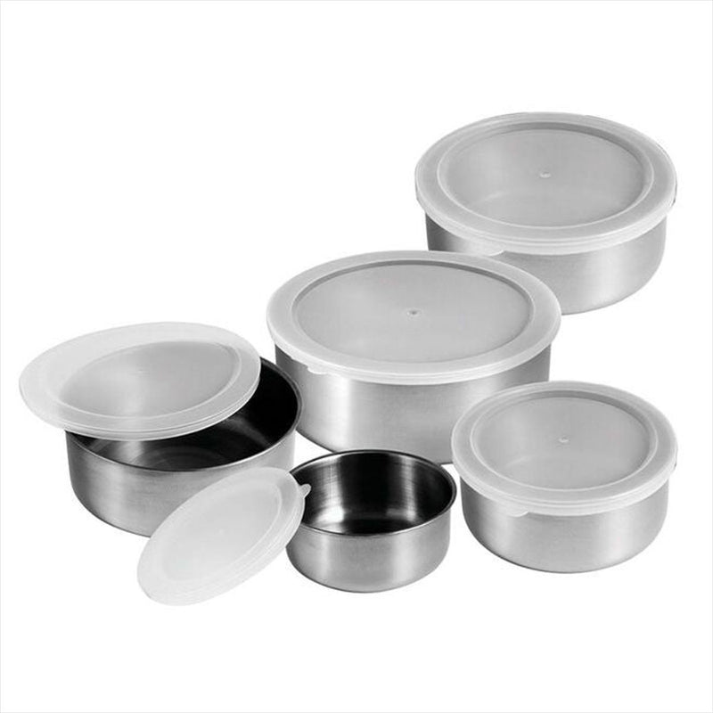 Jogo 5 Tigelas Bowls Aço Inox Tampa Hermética
