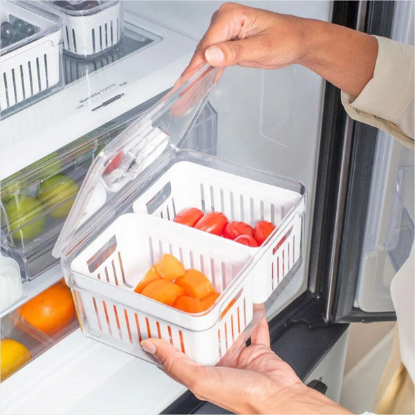 Organizador Geladeira 2 Cestos Acrílico 2.2 Litros
