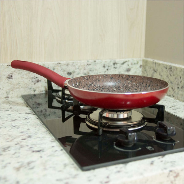 Frigideira Antiaderente Granito Vermelha 28cm
