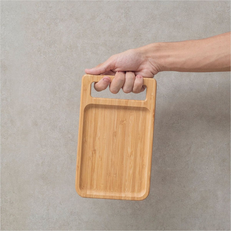 Bandeja Retangular Bambu 25cm Antibacteriana