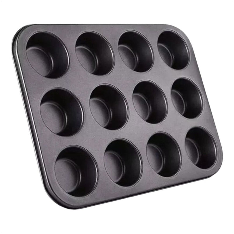Forma Pão de Queijo 12 Cavidades Antiaderente Preta