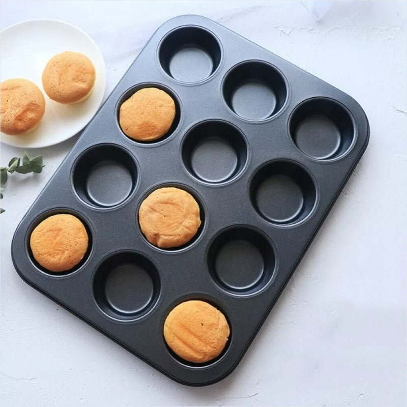Forma Pão de Queijo 12 Cavidades Antiaderente Preta