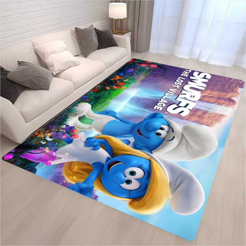 Tapete Retrô Smurfs - Quarto Sala Antiderrapante