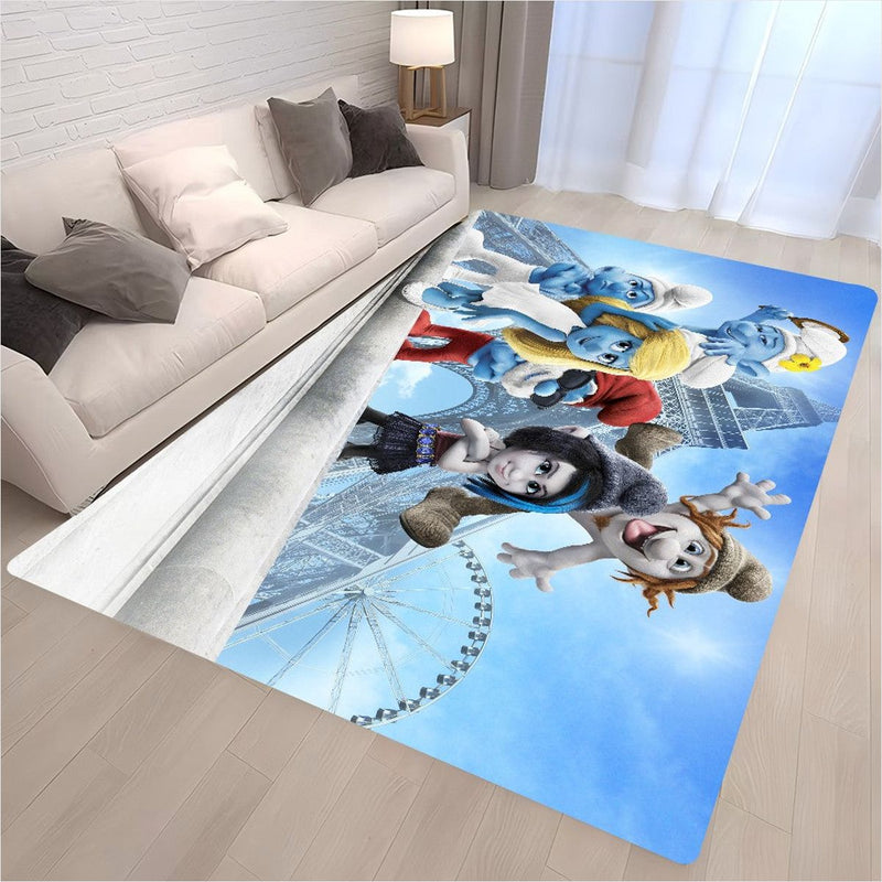Tapete Retrô Smurfs - Quarto Sala Antiderrapante