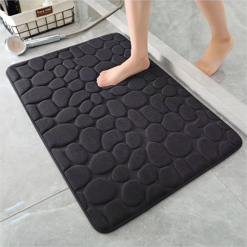 Tapete Capacho 3D Cobblestone - Absorvente Lavável