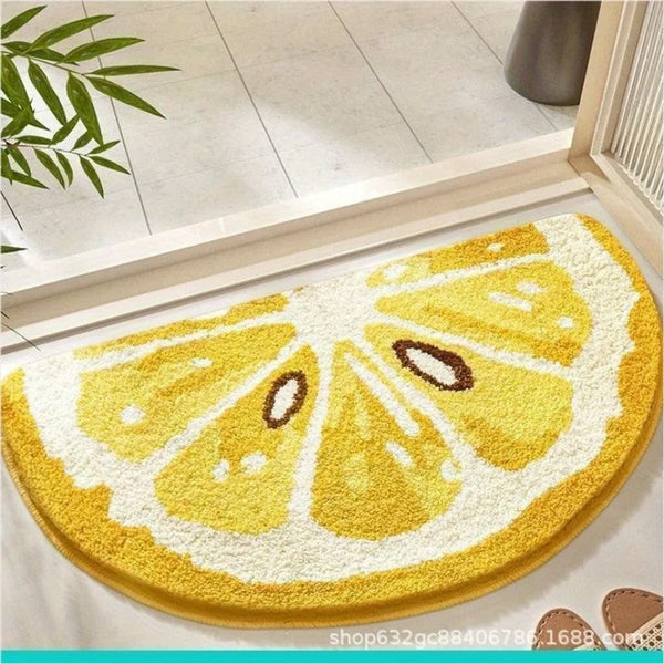 Tapete Banho Lã Forma Fruta - Aquecedor Macio 40x60cm