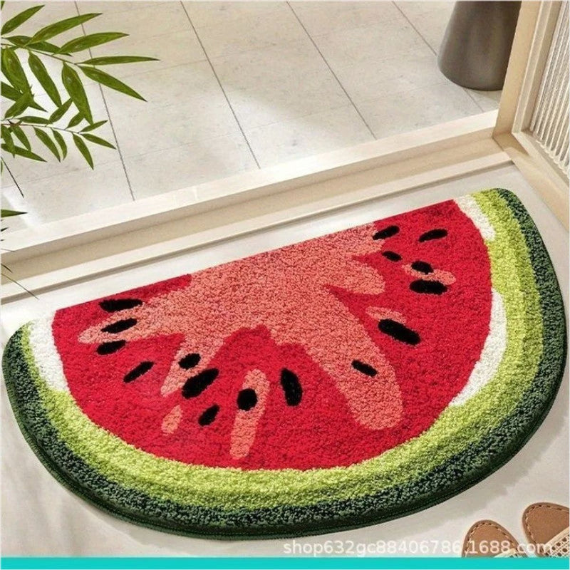 Tapete Banho Lã Forma Fruta - Aquecedor Macio 40x60cm