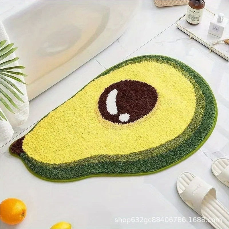 Tapete Banho Lã Forma Fruta - Aquecedor Macio 40x60cm