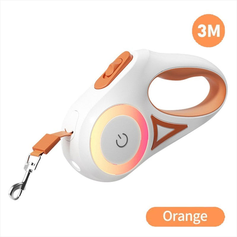 Coleira Cães Rojeco Retrátil 5m com LED Luminosa