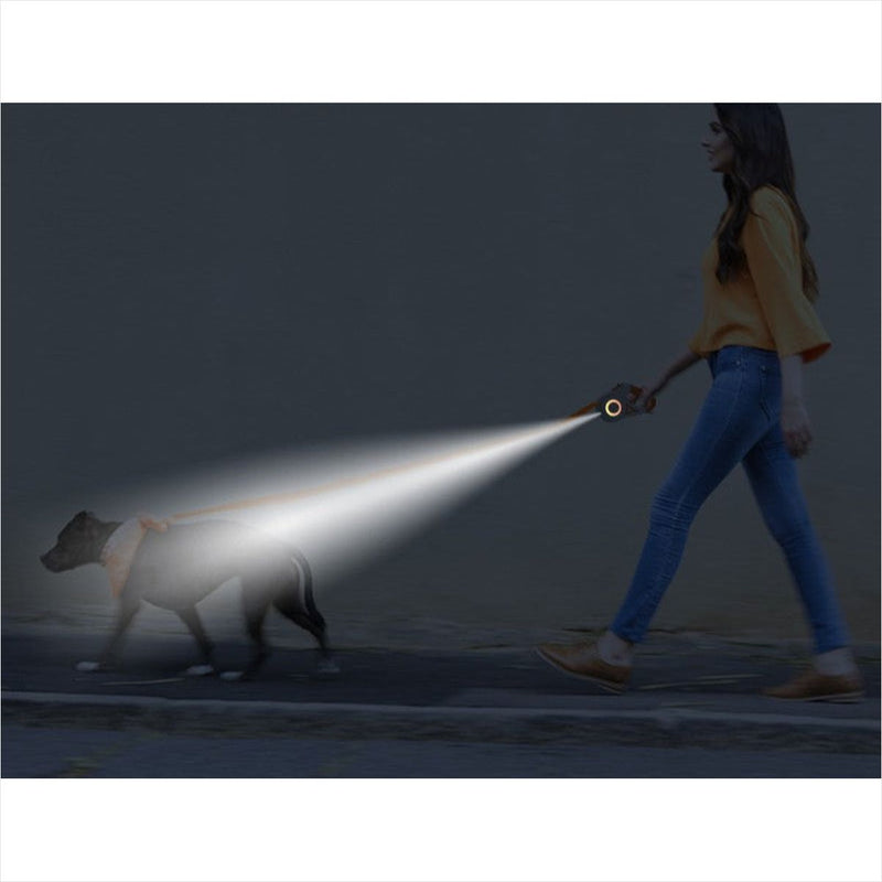 Coleira Cães Rojeco Retrátil 5m com LED Luminosa