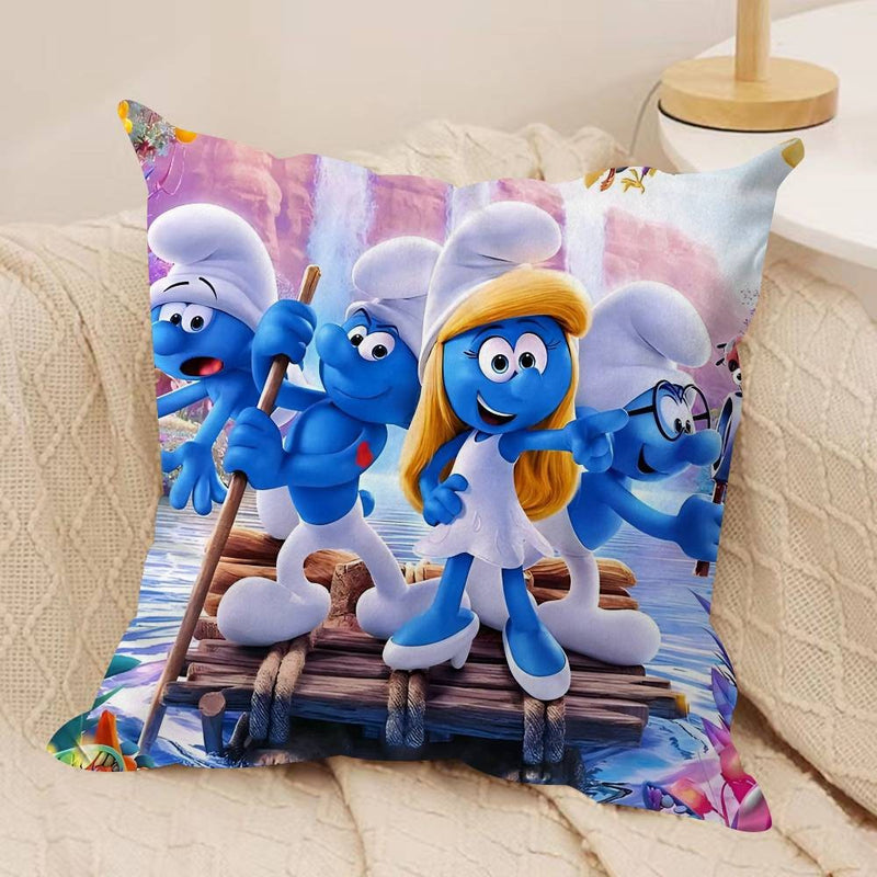 Anime S-SMURFS dupla face fronha de pelúcia algodão conforto para sofá cama s
