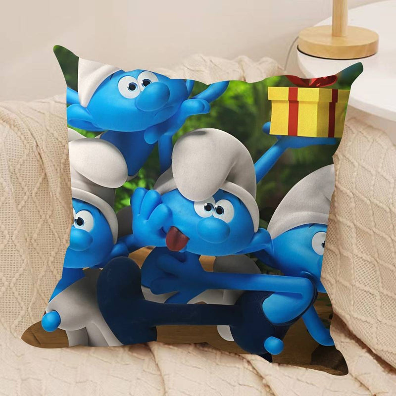 Anime S-SMURFS dupla face fronha de pelúcia algodão conforto para sofá cama s