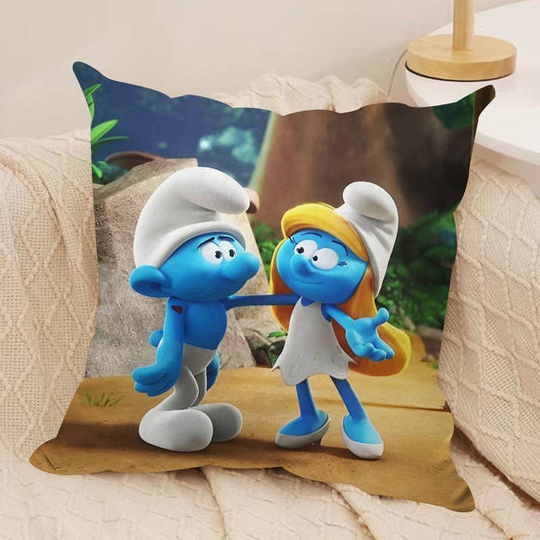 Anime S-SMURFS dupla face fronha de pelúcia algodão conforto para sofá cama s