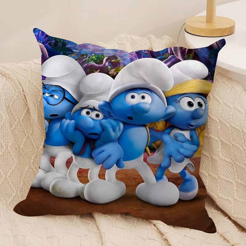 Anime S-SMURFS dupla face fronha de pelúcia algodão conforto para sofá cama s