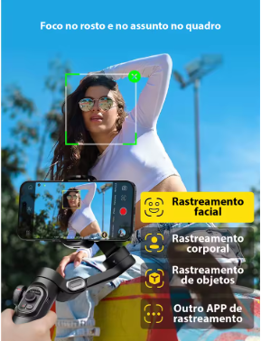 Estabilizador de Celular Aochuan XPRO – 3 Eixos Inteligente para iPhone e Android