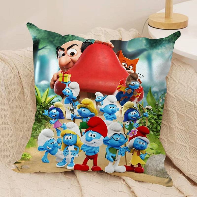 Anime S-SMURFS dupla face fronha de pelúcia algodão conforto para sofá cama s