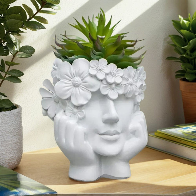 1 peça de vasos de flores de rosto feminino criativo, vasos de flores de menina