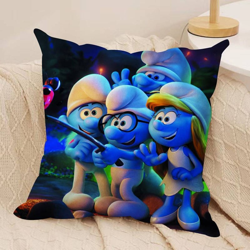 Anime S-SMURFS dupla face fronha de pelúcia algodão conforto para sofá cama s