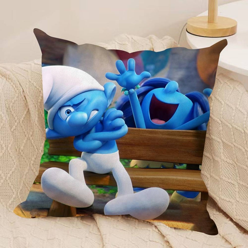 Anime S-SMURFS dupla face fronha de pelúcia algodão conforto para sofá cama s